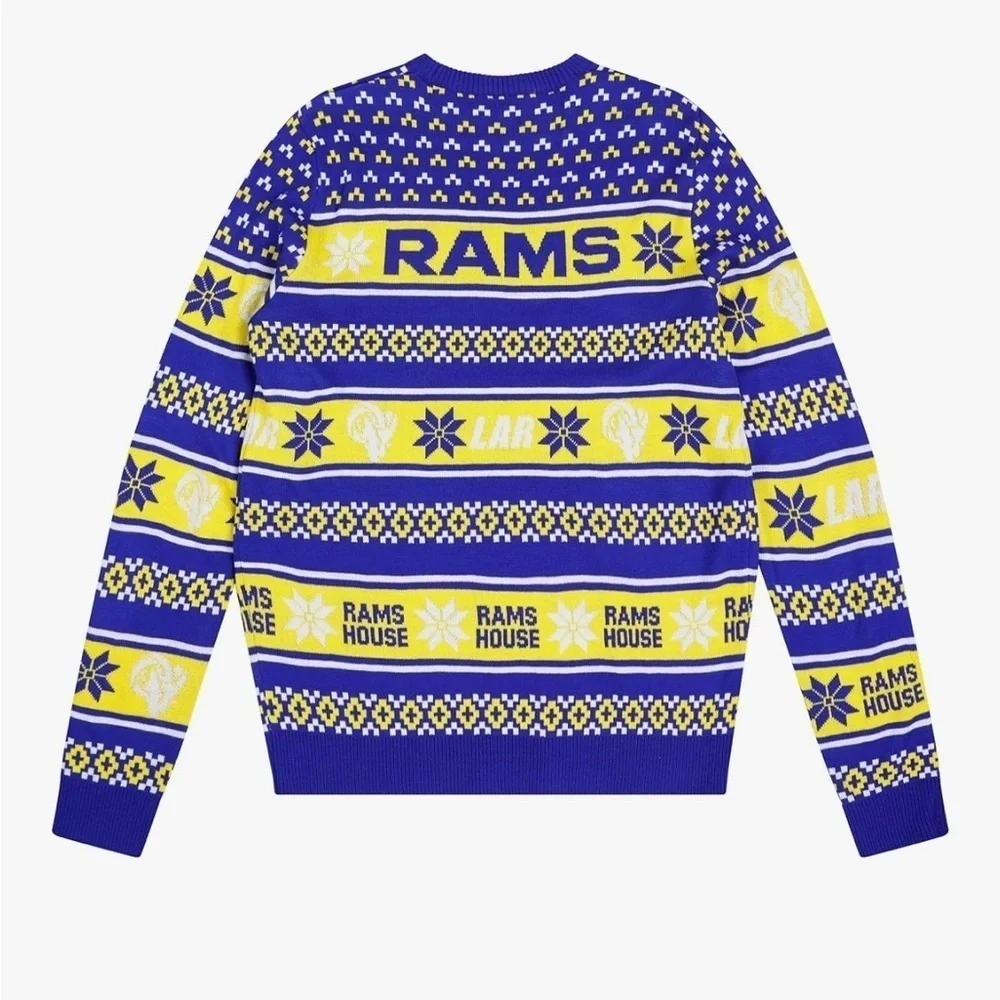 Los Angeles Rams Ugly Christmas Sweater NEW XL Blue Yellow FOCO NFL Football